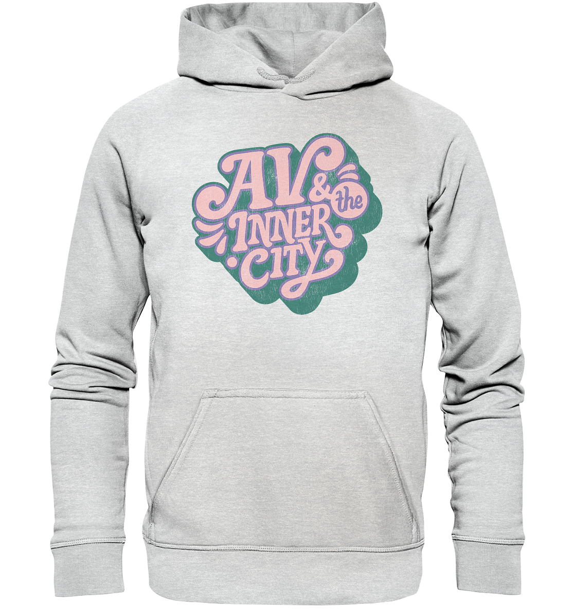 Kids' Premium Hoodie - Green and Pink Logo - AV & the Inner City Merchandise