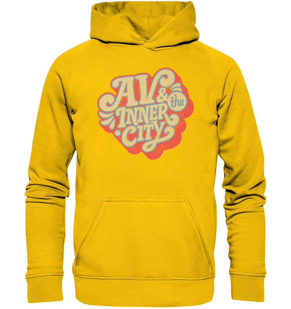 AV & the Inner City / Kids' Premium Hoodie - Orange and Yellow Logo