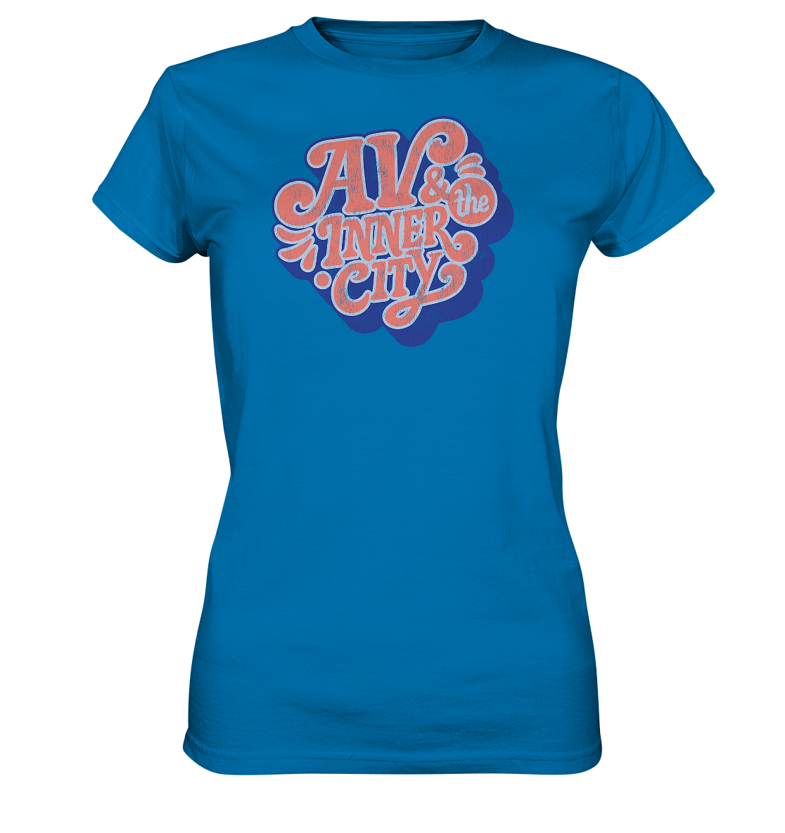 AV & the Inner City / Women's Premium Shirt with Orange and Blue Logo