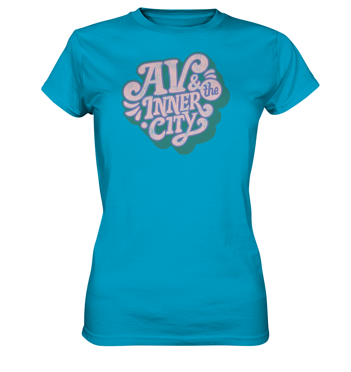 AV & the Inner City / Women's Premium Shirt with Green and Pink Logo