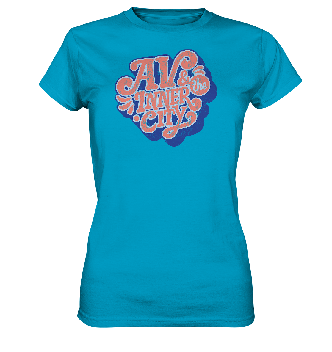 AV & the Inner City / Women's Premium Shirt with Orange and Blue Logo