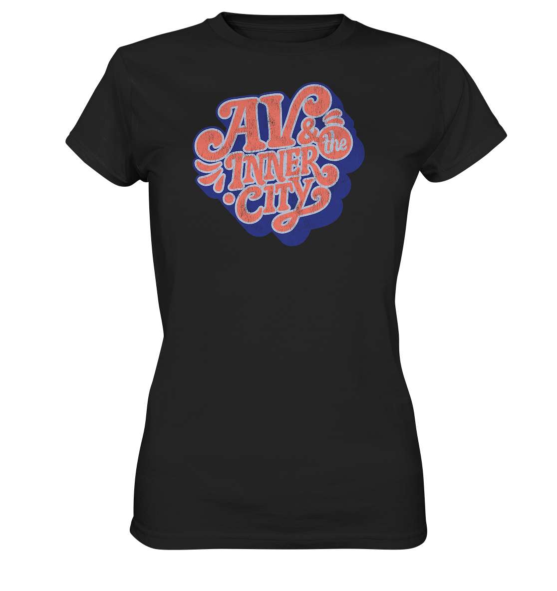 AV & the Inner City / Women's Premium Shirt with Orange and Blue Logo