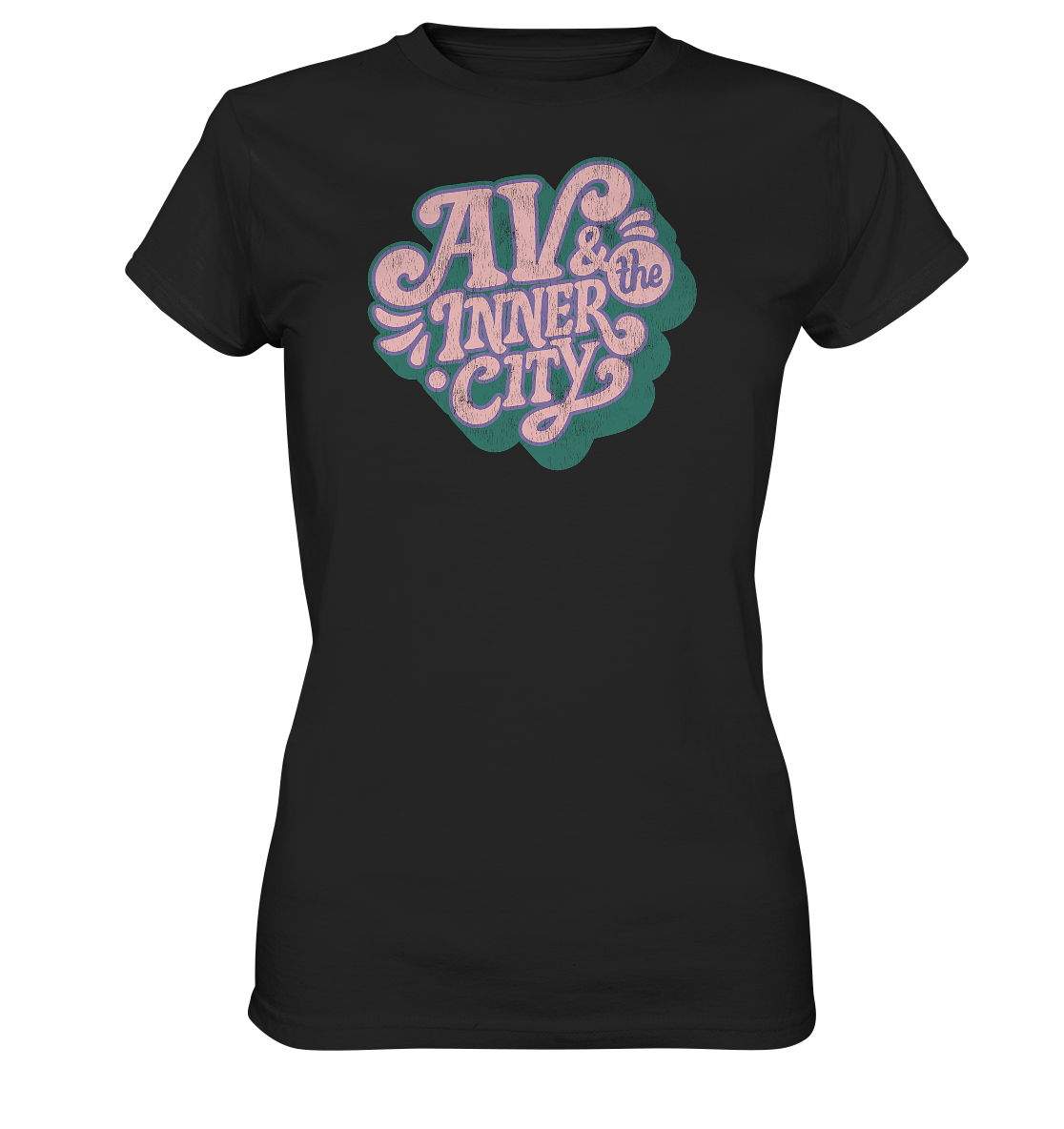 AV & the Inner City / Women's Premium Shirt with Green and Pink Logo