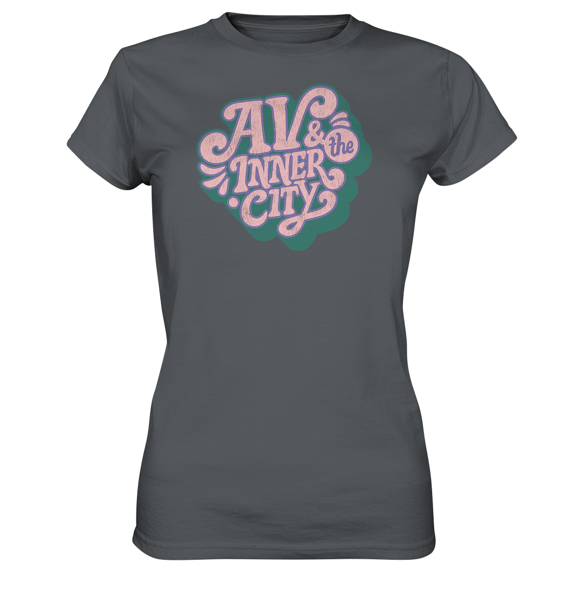 AV & the Inner City / Women's Premium Shirt with Green and Pink Logo