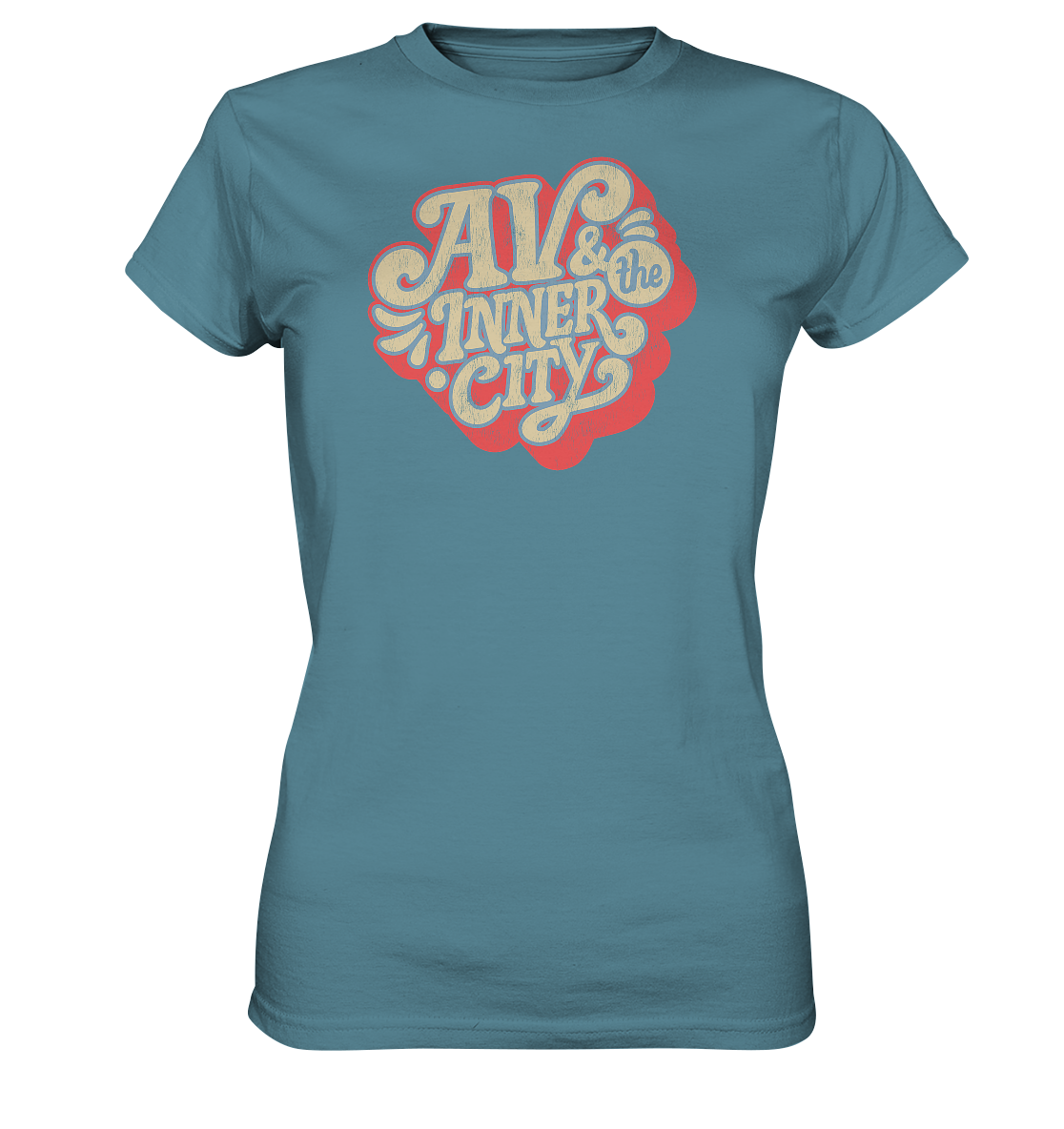 AV & the Inner City / Women's Premium Shirt with Orange and Yellow Logo