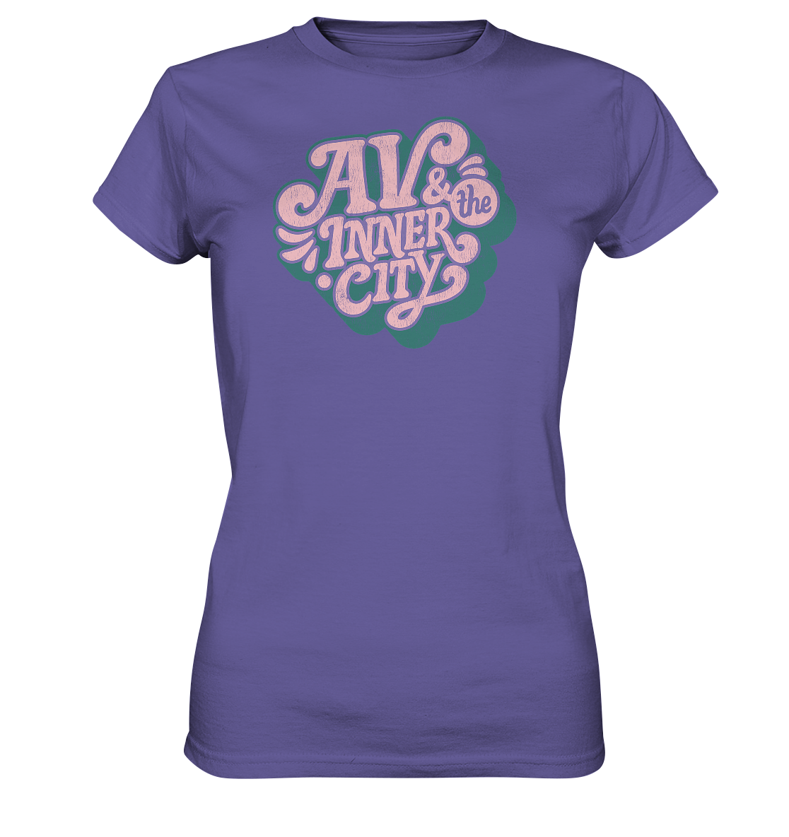 AV & the Inner City / Women's Premium Shirt with Green and Pink Logo