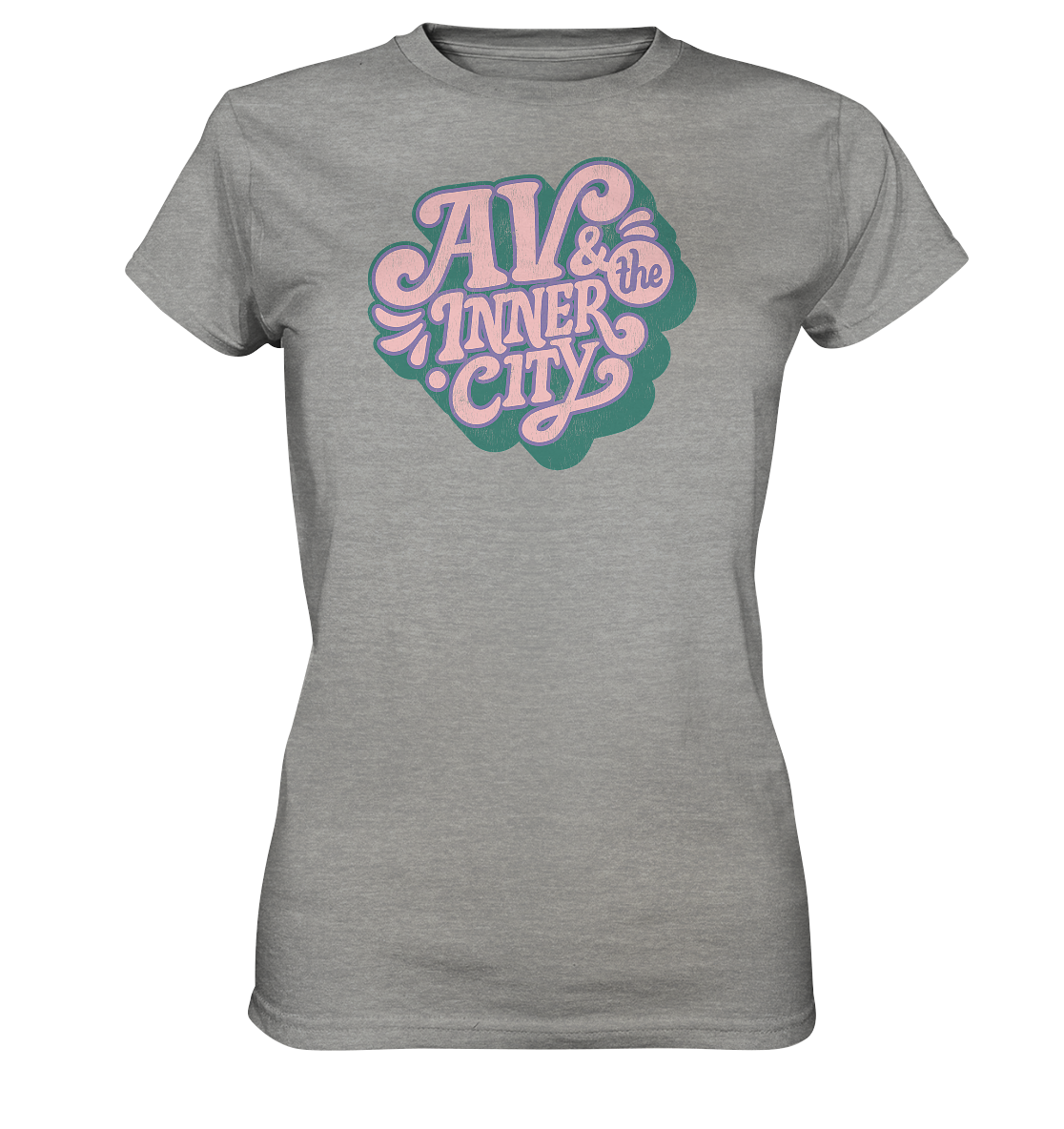 AV & the Inner City / Women's Premium Shirt with Green and Pink Logo