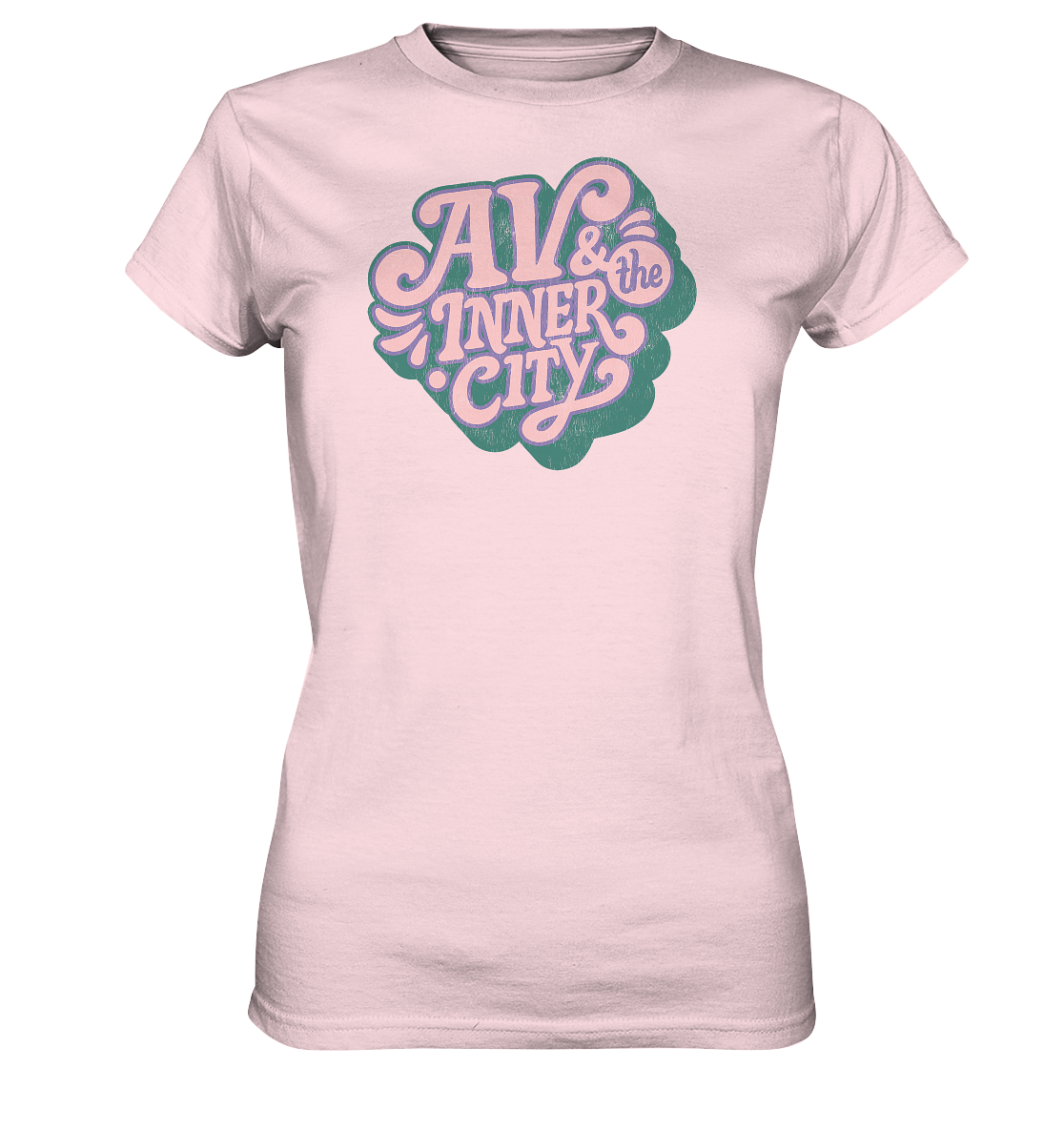 AV & the Inner City / Women's Premium Shirt with Green and Pink Logo