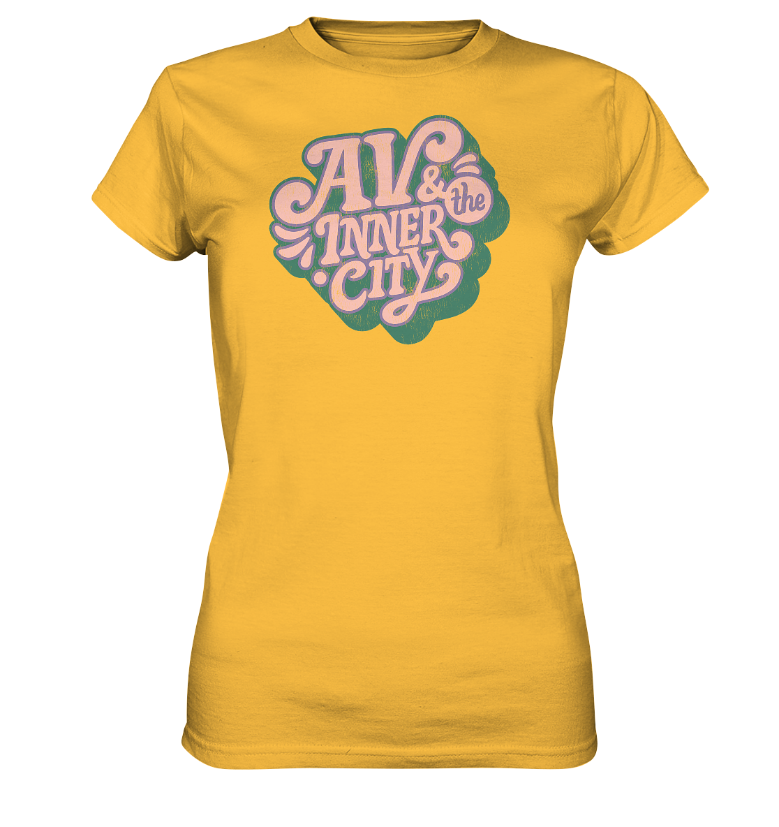 AV & the Inner City / Women's Premium Shirt with Green and Pink Logo