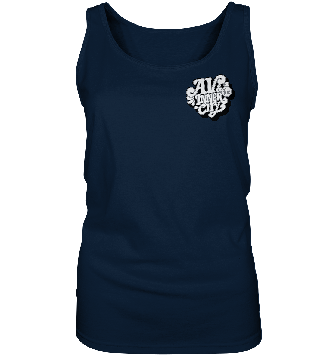 AV & the Inner City / Premium Women's Tank with White and Black Logo