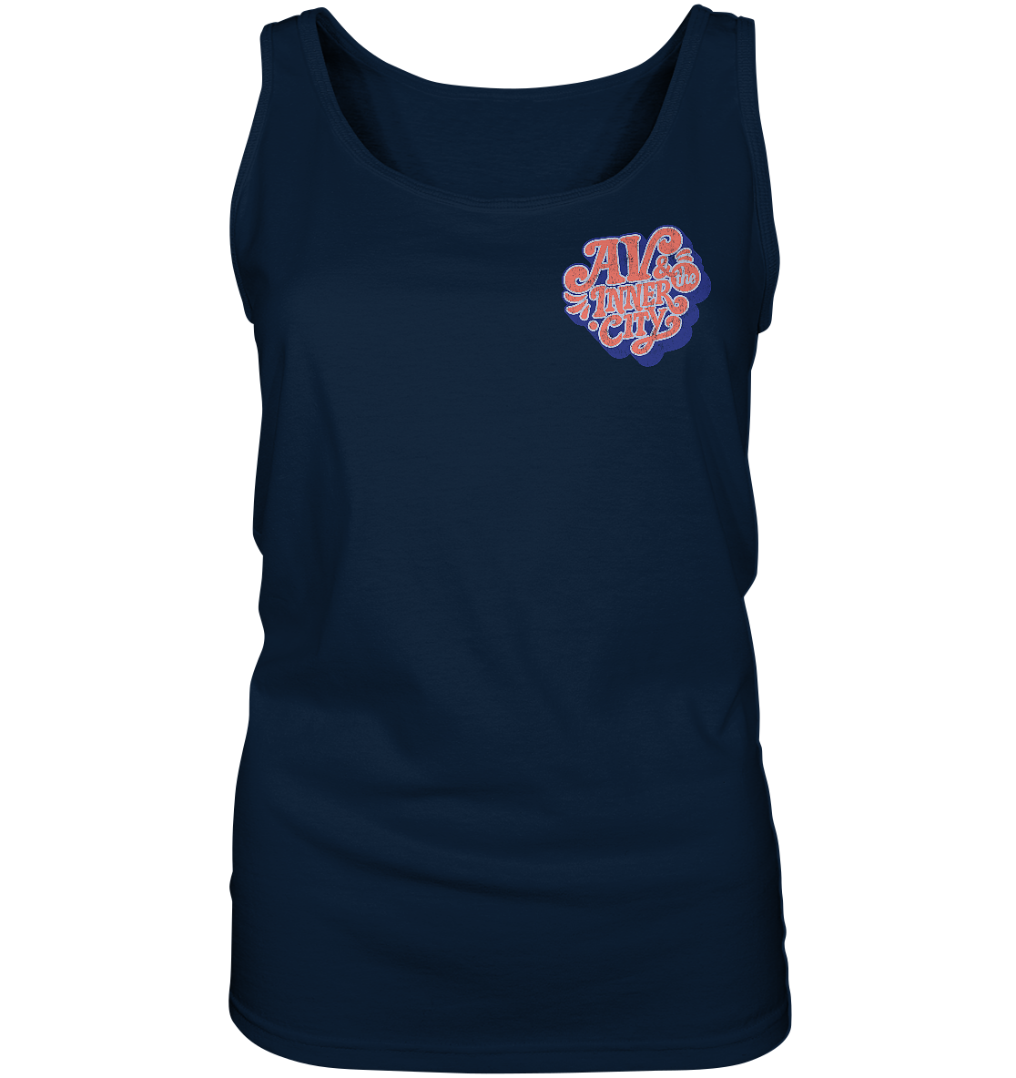 AV & the Inner City / Premium Women's Tank with Orange and Blue Logo