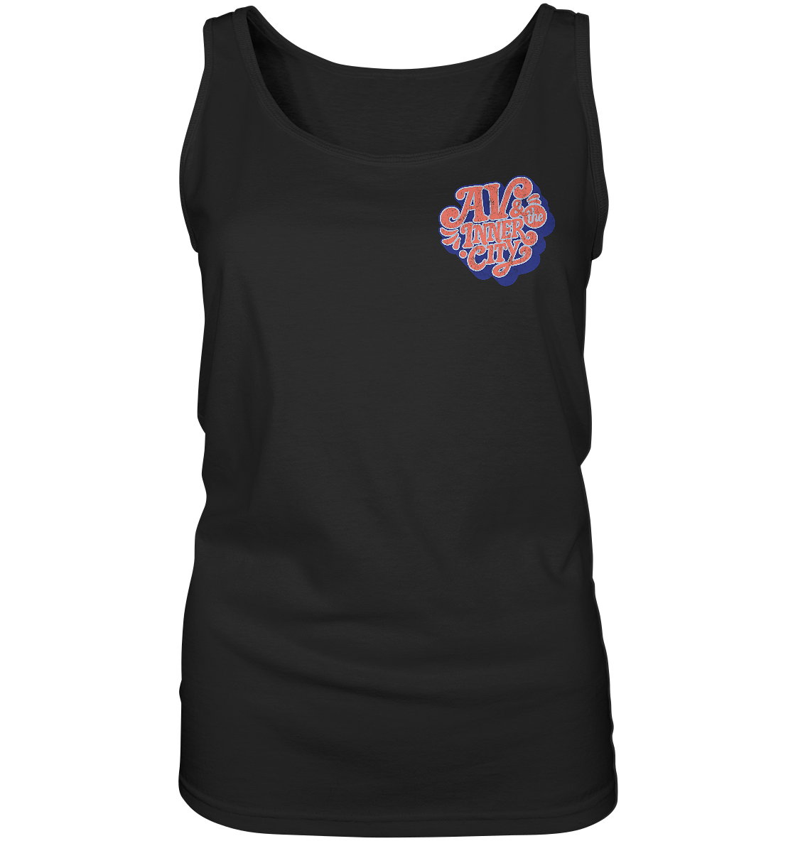 AV & the Inner City / Premium Women's Tank with Orange and Blue Logo