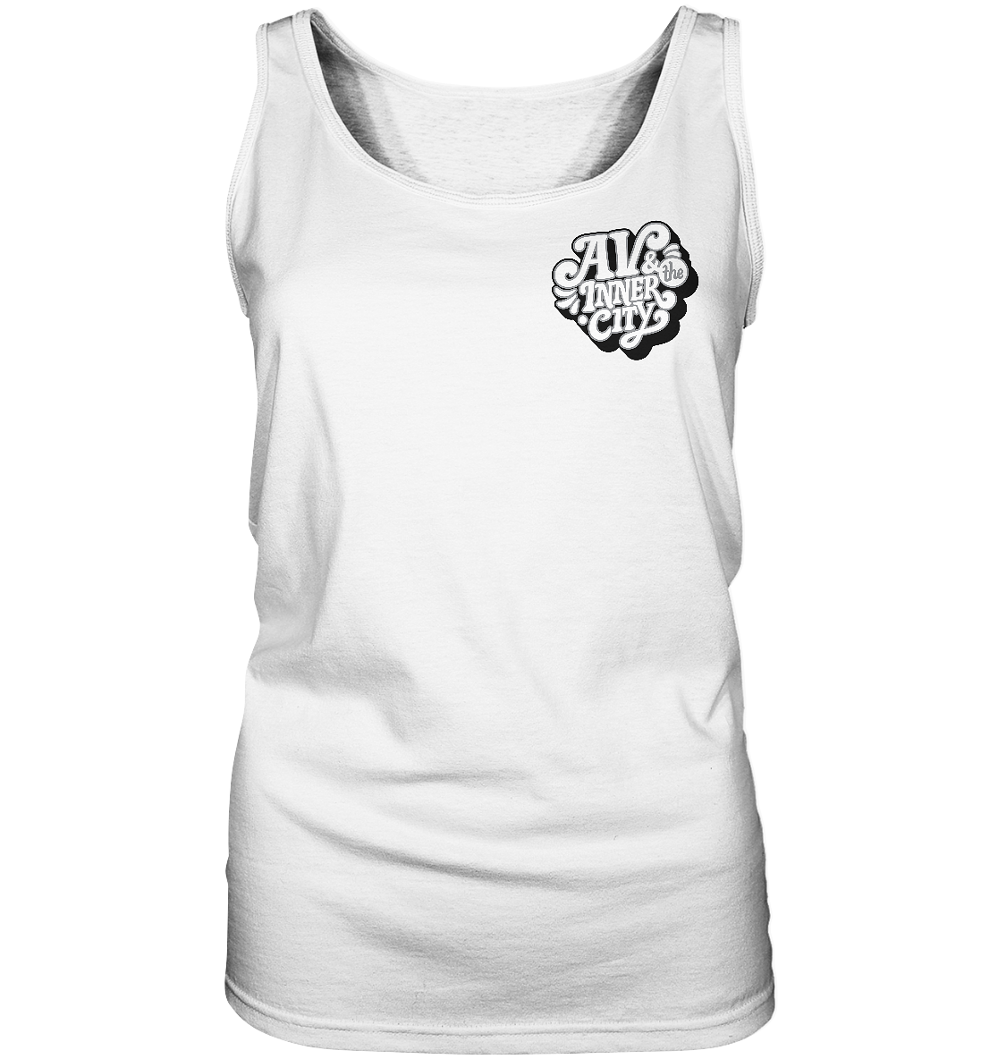 AV & the Inner City / Premium Women's Tank with White and Black Logo