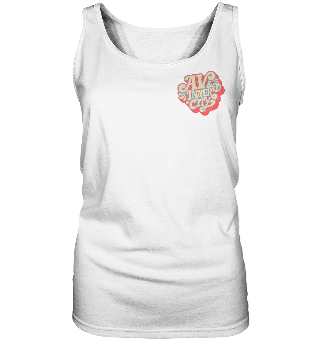 AV & the Inner City / Premium Women's Tank with Orange and Yellow Logo