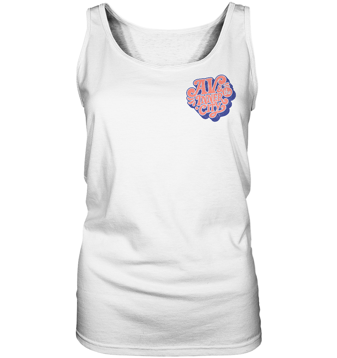 AV & the Inner City / Premium Women's Tank with Orange and Blue Logo