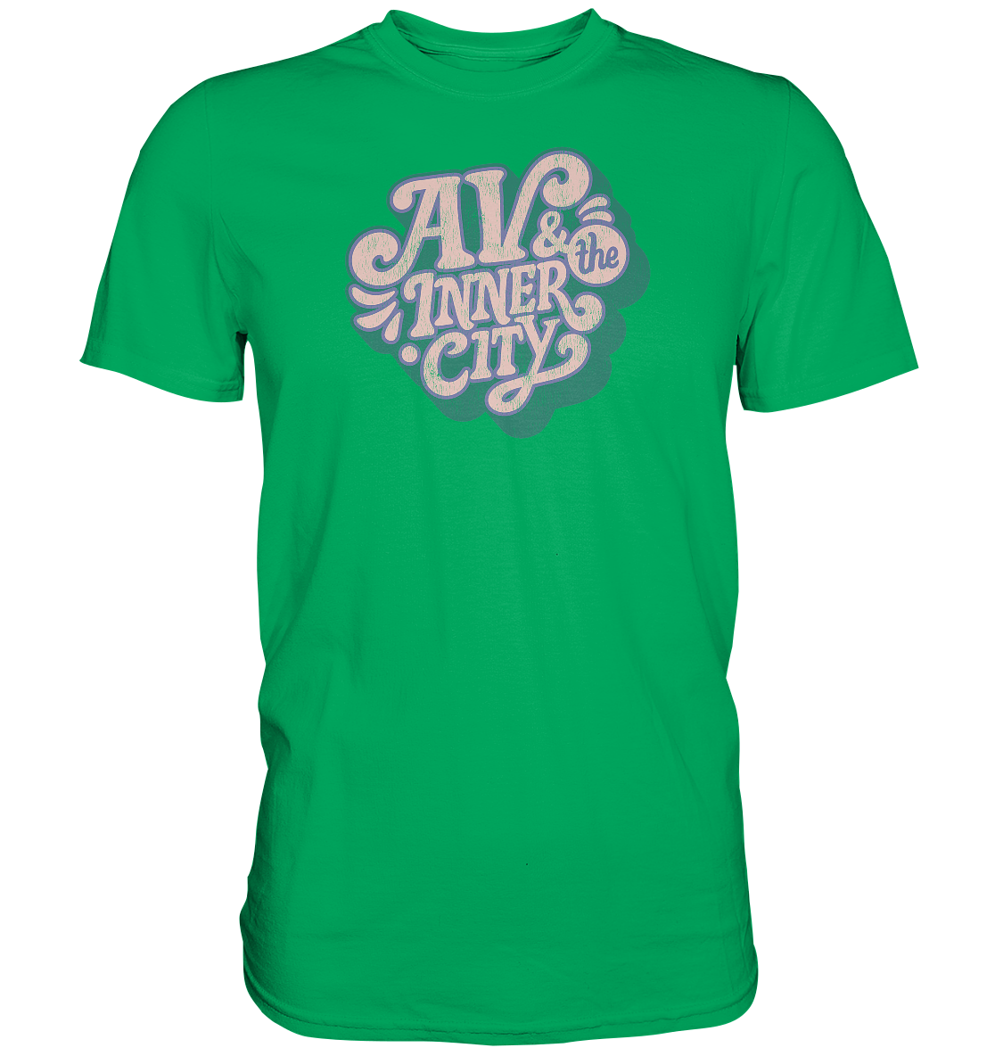 AV & the Inner City / Green and Pink Logo - Premium Shirt