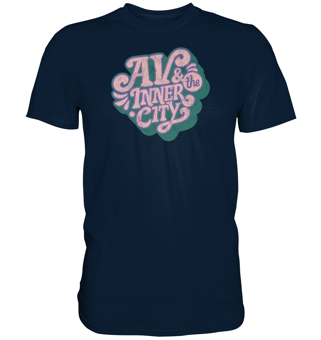 AV & the Inner City / Green and Pink Logo - Premium Shirt