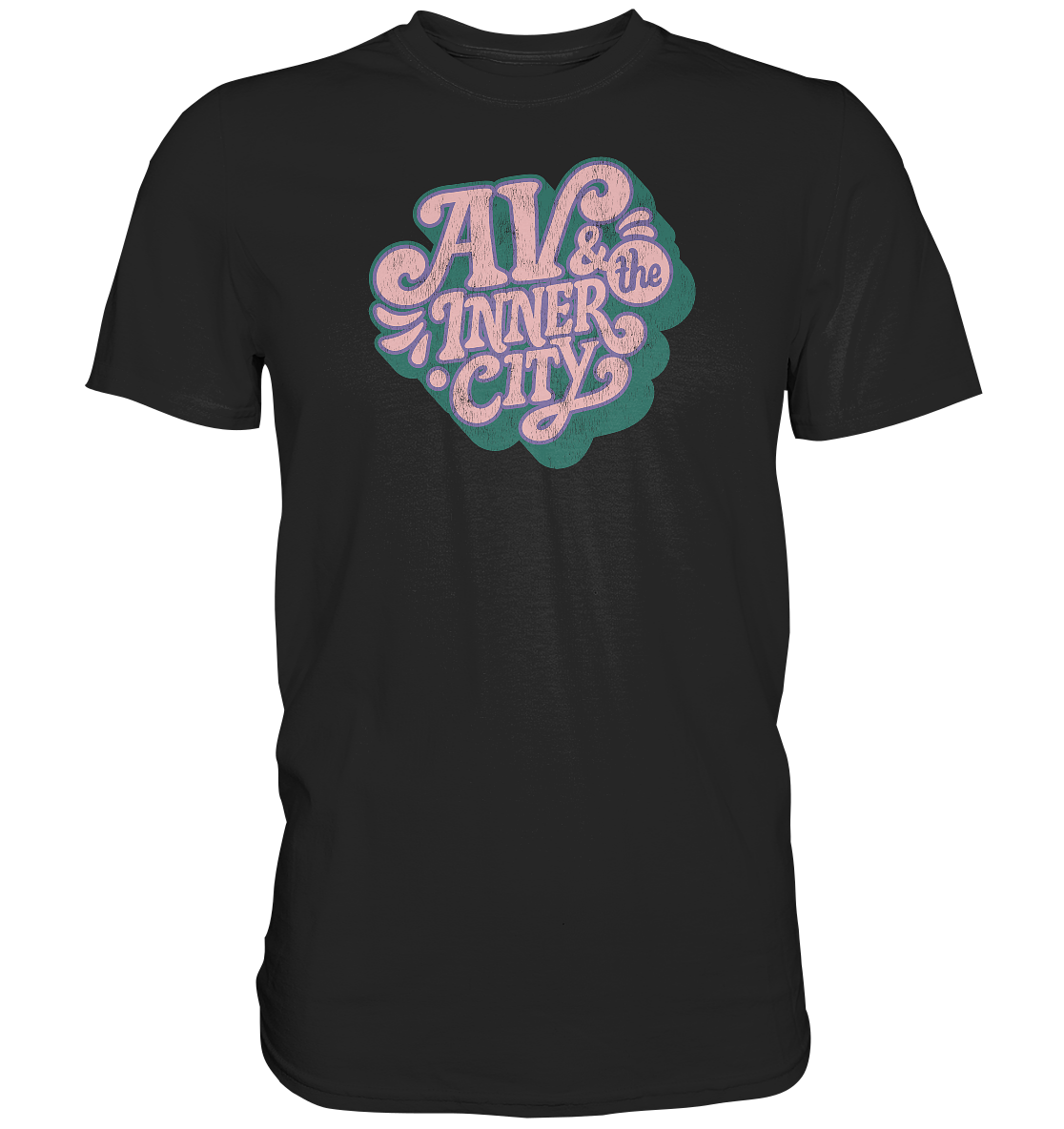 AV & the Inner City / Green and Pink Logo - Premium Shirt