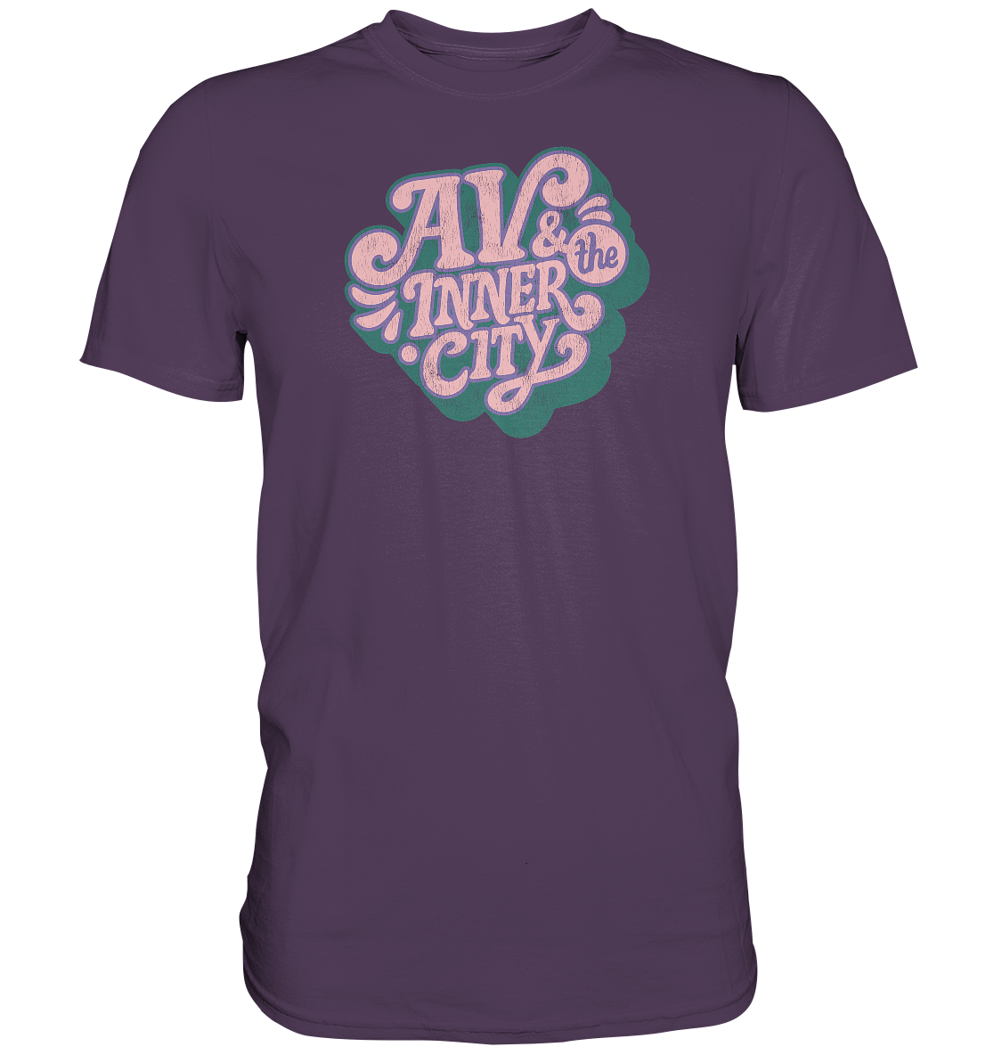 AV & the Inner City / Green and Pink Logo - Premium Shirt