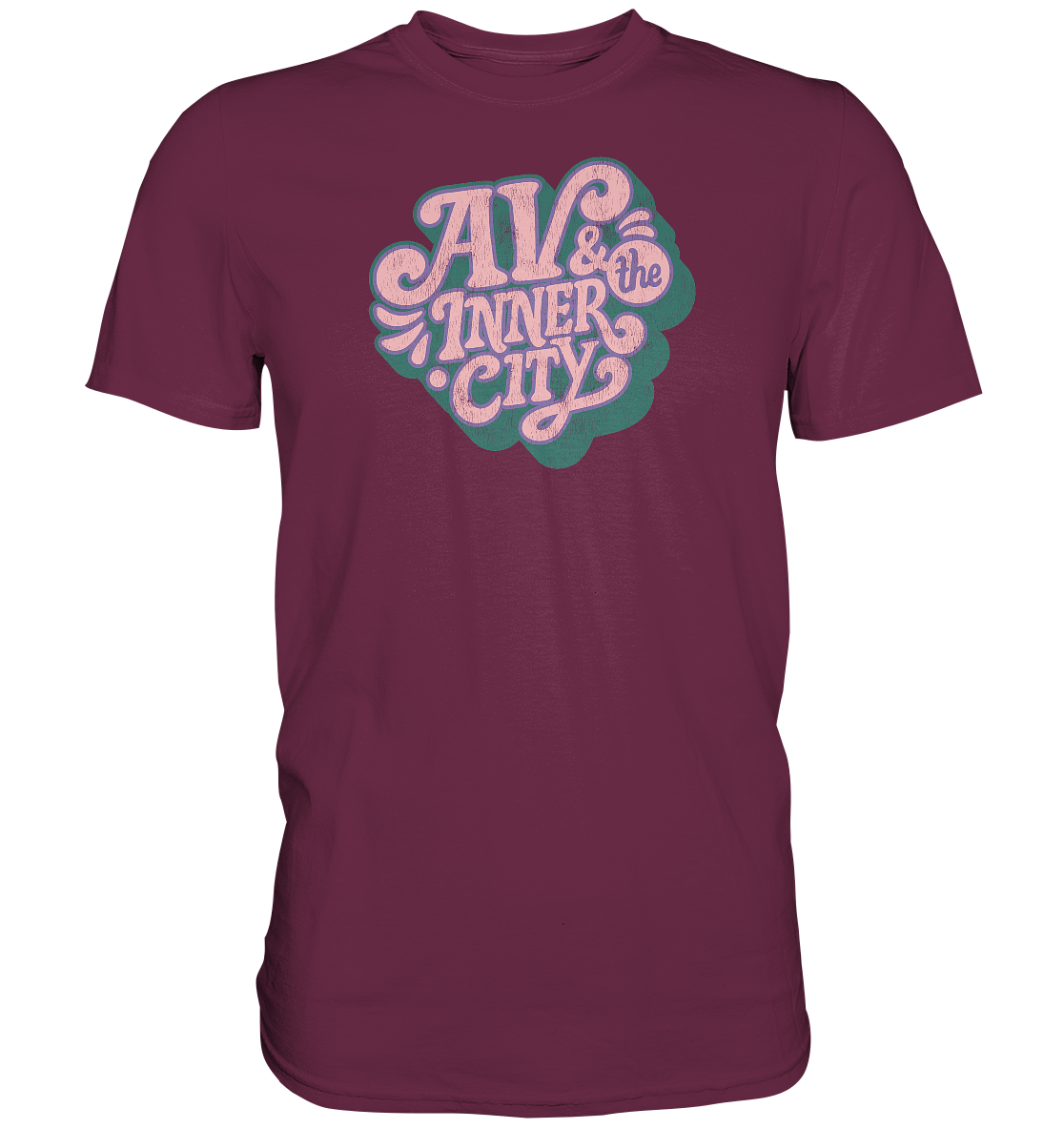 AV & the Inner City / Green and Pink Logo - Premium Shirt