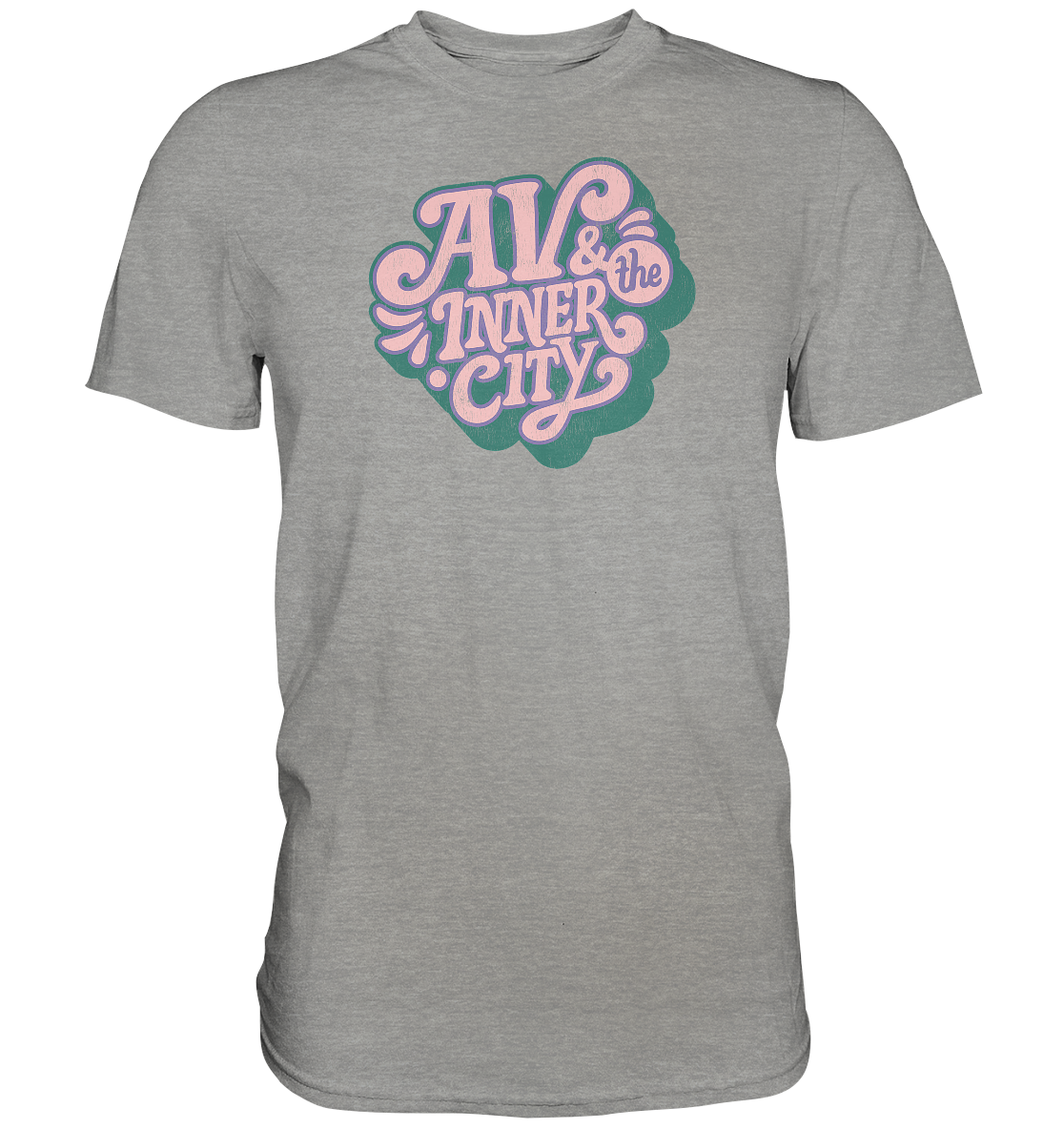 AV & the Inner City / Green and Pink Logo - Premium Shirt