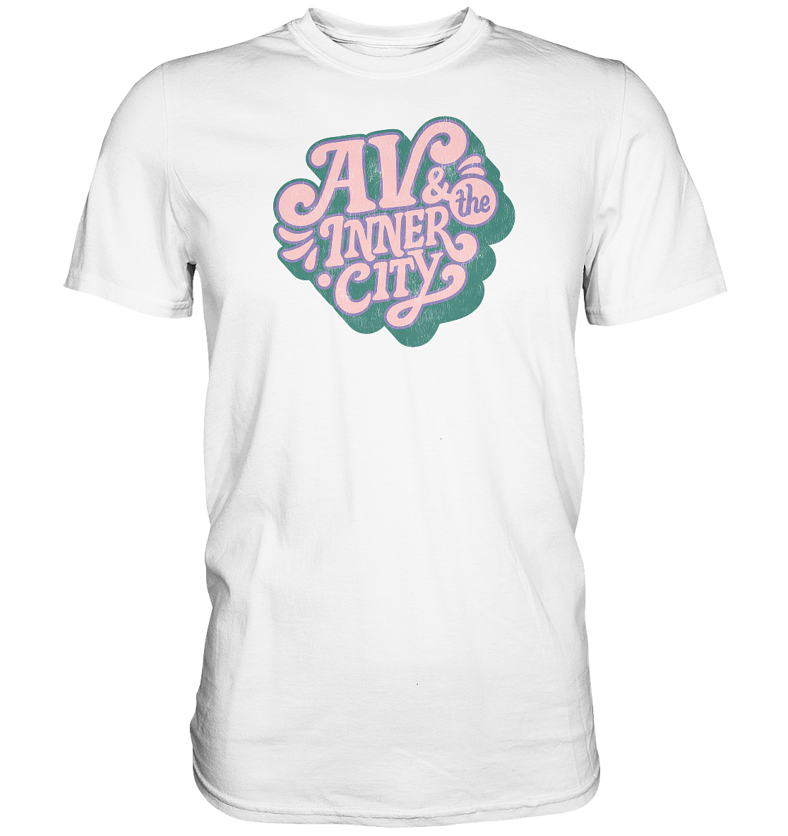 AV & the Inner City / Green and Pink Logo - Premium Shirt