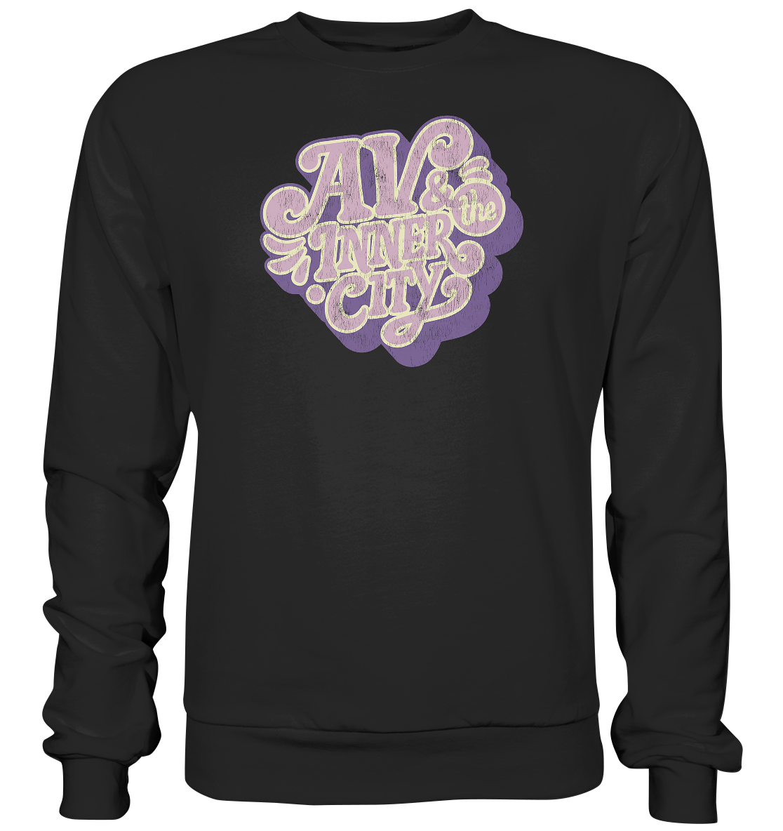 AV & the Inner City / Premium Sweatshirt with Purple Logo