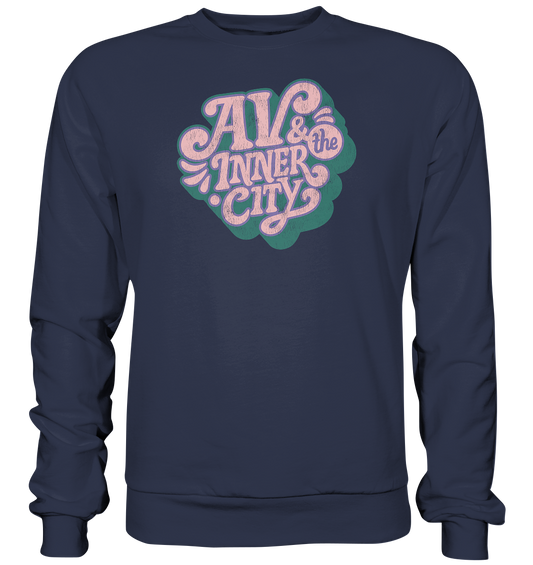 AV & the Inner City / Premium Sweatshirt with Green and Pink Logo