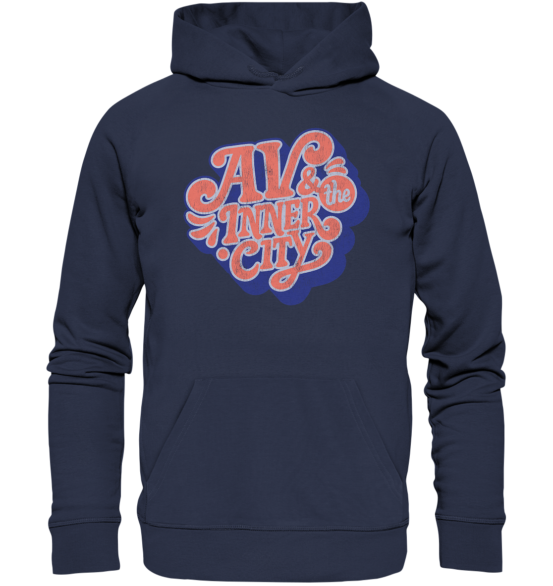 AV & the Inner City / Premium Hoodie with Orange and Blue Logo