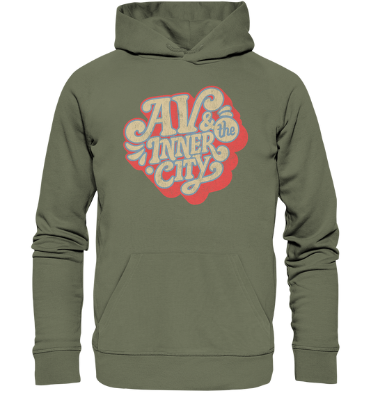 AV & the Inner City / Premium Hoodie with Orange and Yellow Logo