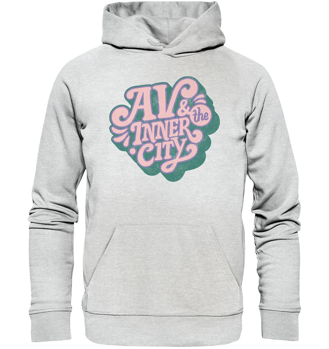 AV & the Inner City / Premium Hoodie with Pink and Green Logo