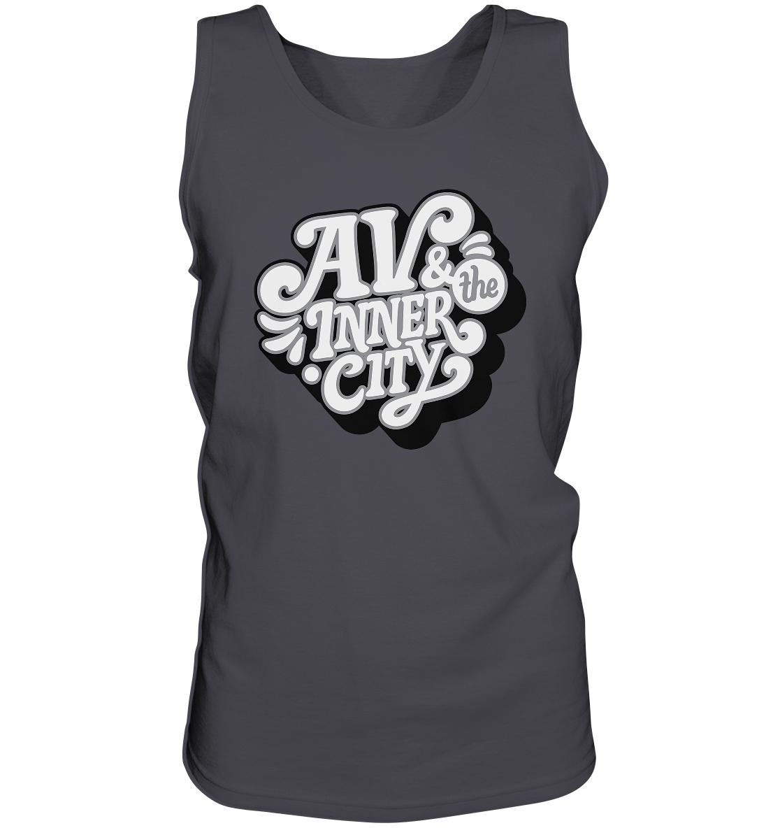 AV & the Inner City / Premium Men's Tank with White and Black Logo