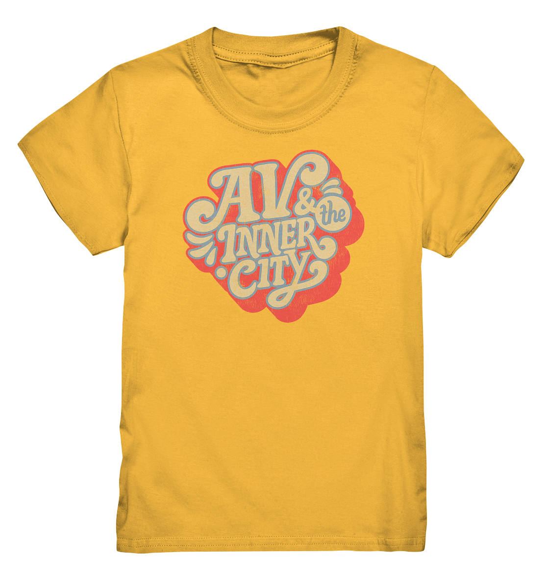 AV & the Inner City / Kids' Premium T-Shirt - Orange and Yellow Logo