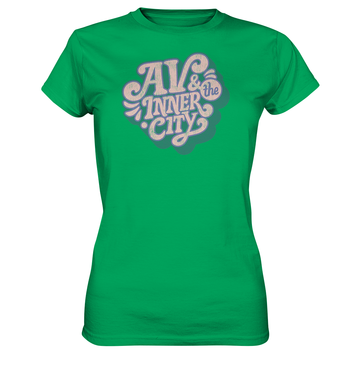 AV & the Inner City / Women's Premium Shirt with Green and Pink Logo