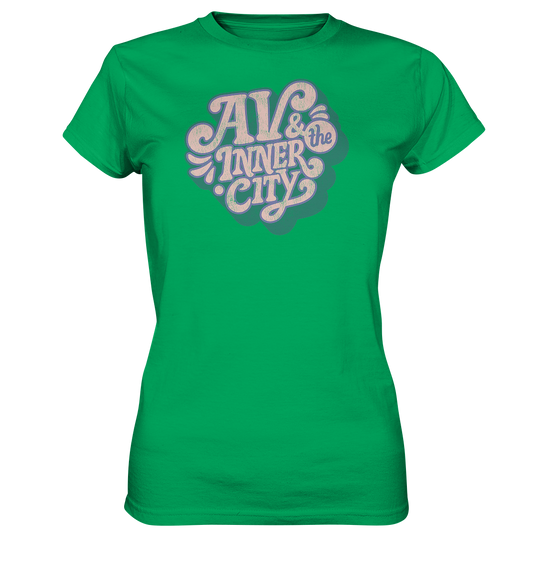 AV & the Inner City / Women's Premium Shirt with Green and Pink Logo