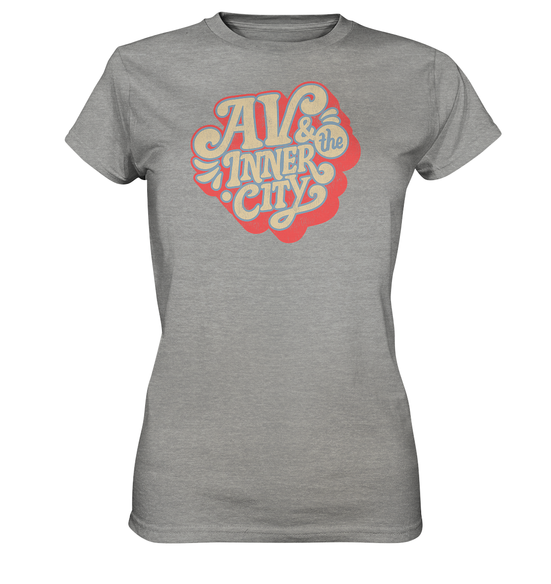 AV & the Inner City / Women's Premium Shirt with Orange and Yellow Logo
