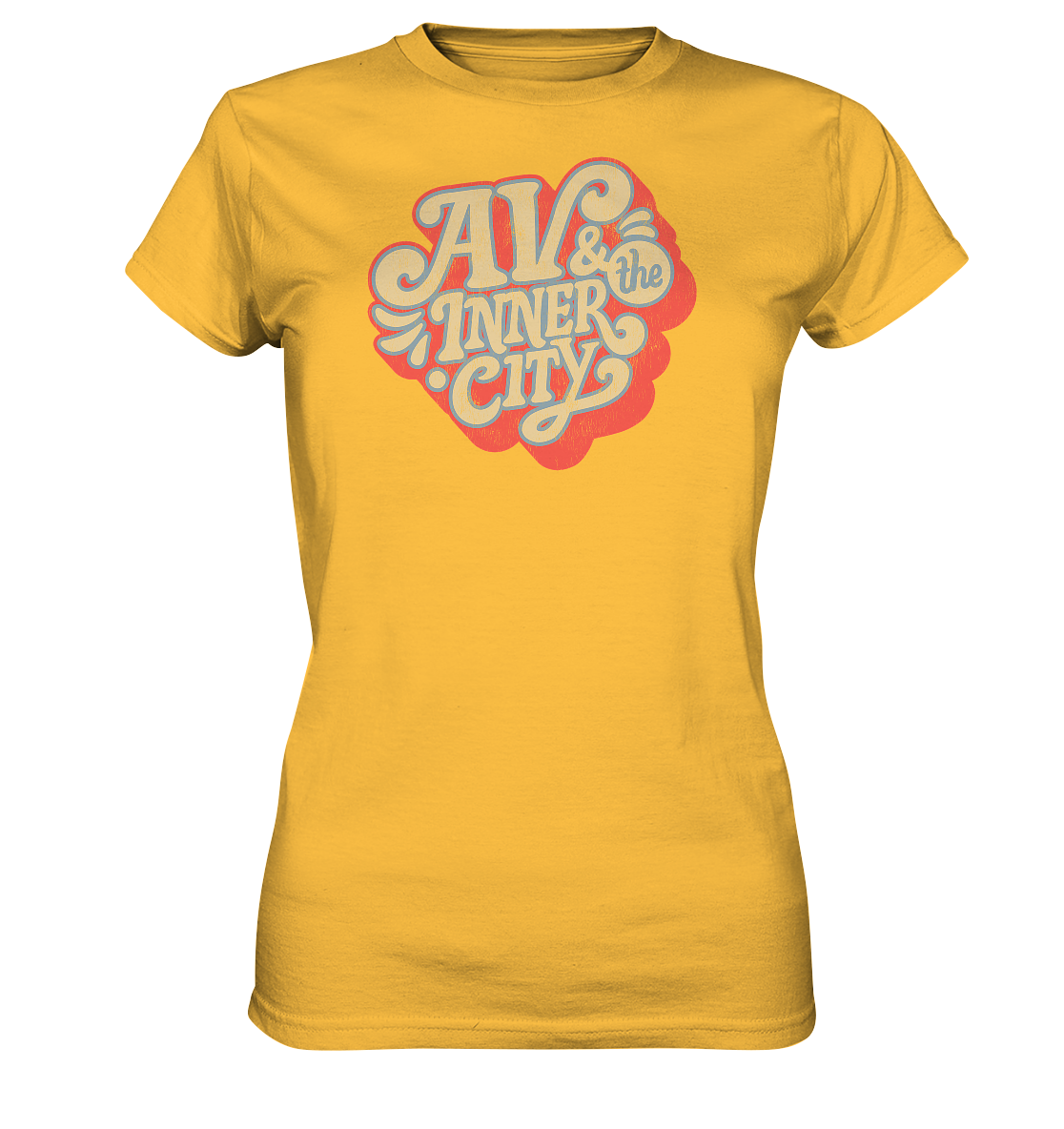 AV & the Inner City / Women's Premium Shirt with Orange and Yellow Logo