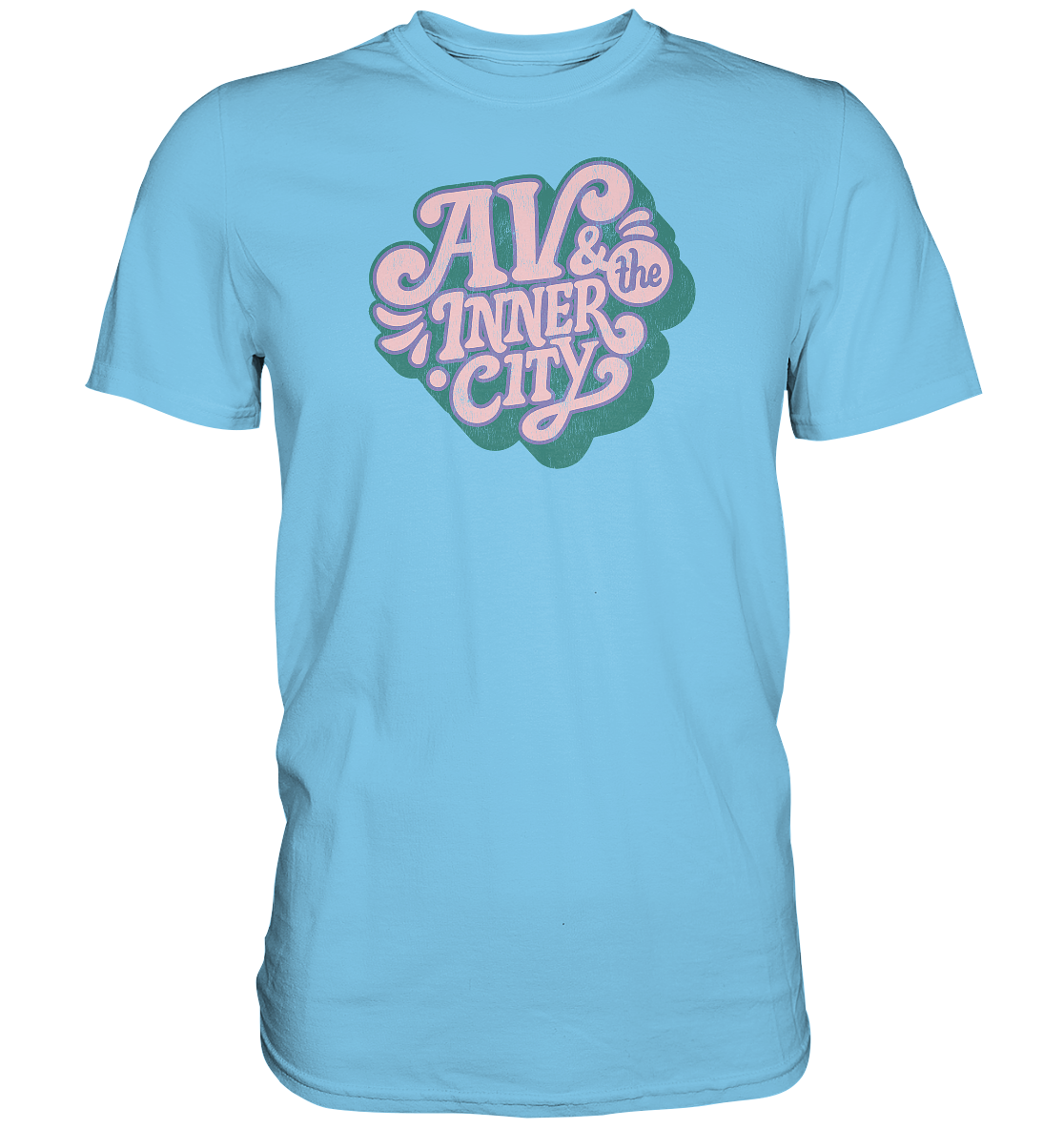 AV & the Inner City / Green and Pink Logo - Premium Shirt