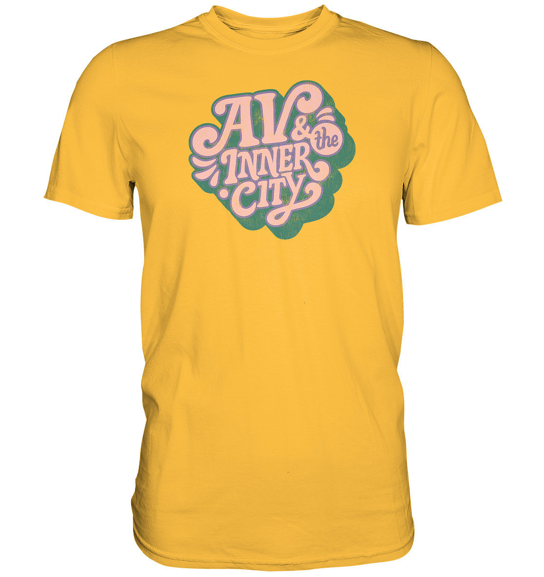 AV & the Inner City / Green and Pink Logo - Premium Shirt