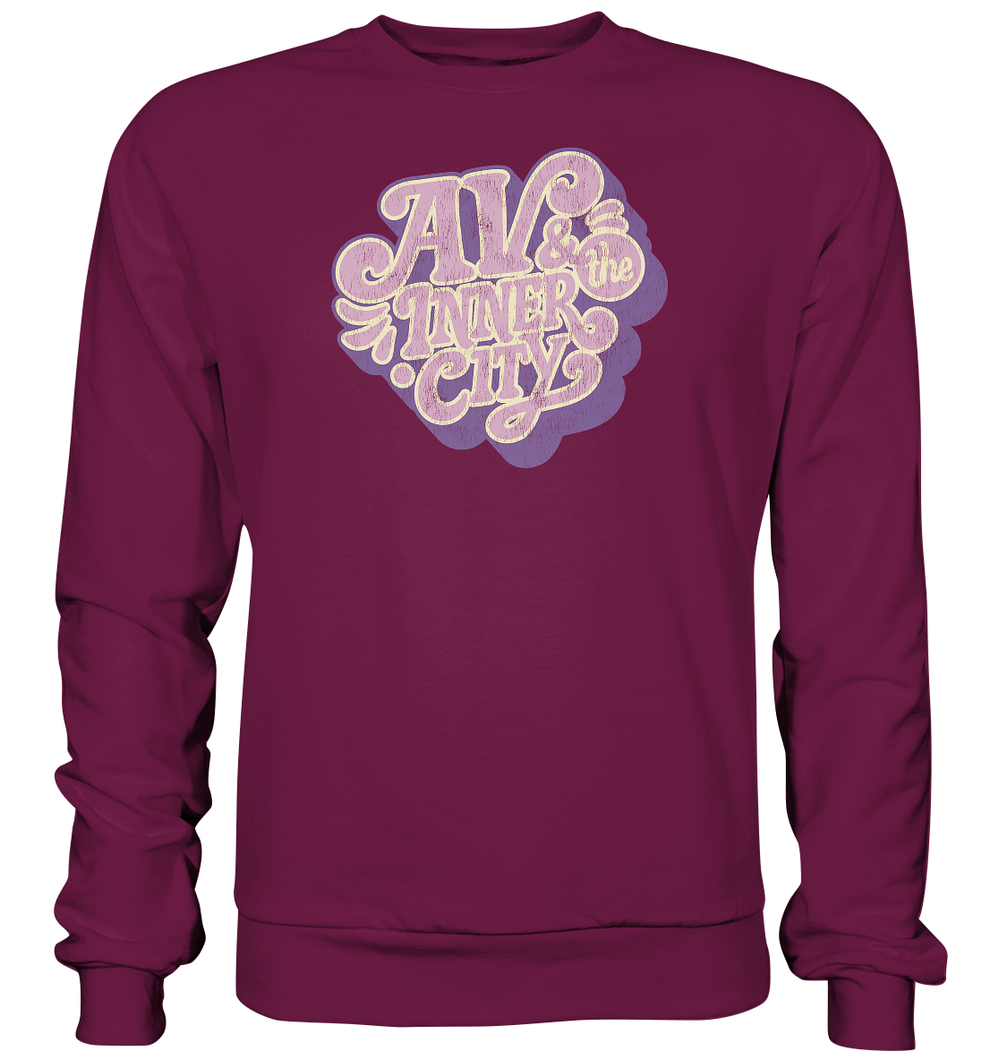 AV & the Inner City / Premium Sweatshirt with Purple Logo